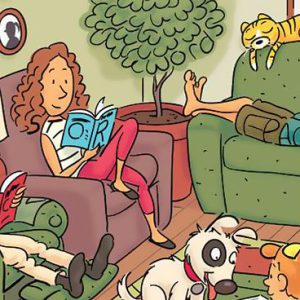 How many of the six hidden words can you locate in this living room photo?